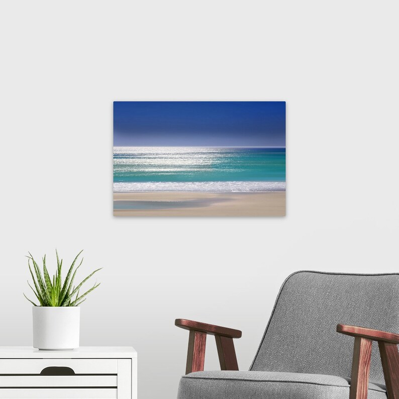 Tropical Beach Metal Wall Art Print Etsy