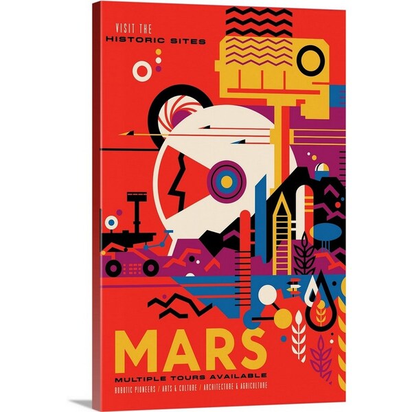 Mars - JPL Travel Canvas Wall Art Print