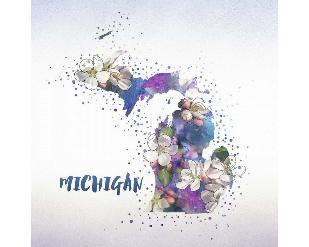 Michigan State Flower apple Blossom Metal Wall Art Print - Etsy