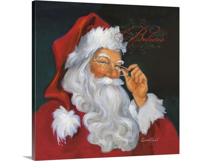 Believe in Santa Canvas Wall Art Print Christmas Wall Decor Etsy