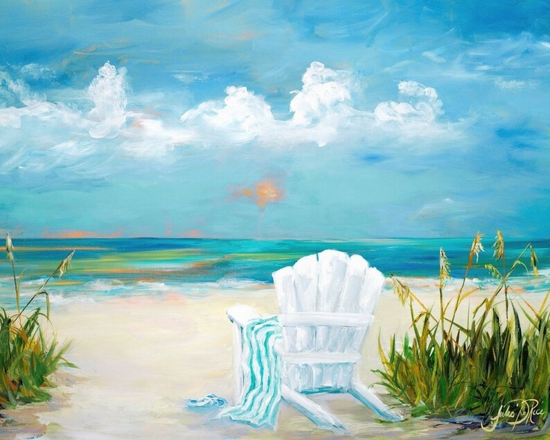 Beach Scene II Metal Wall Art Print Etsy