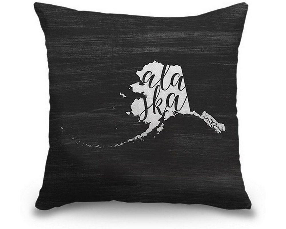 Tipografía del Estado de Origen Almohada de Alaska Etsy