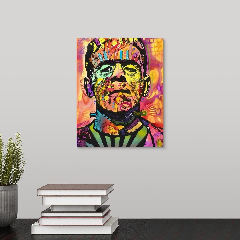 Frankenstein Canvas Wall Art Print Etsy