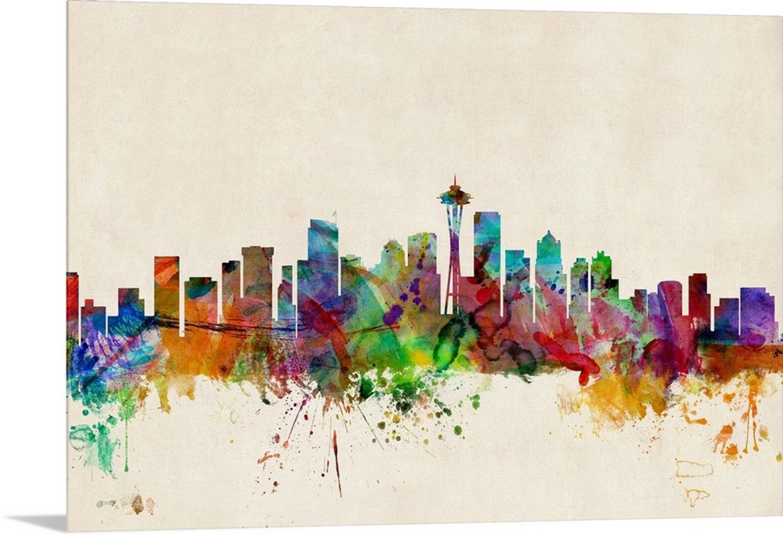 Seattle Skyline Metal Wall Art Print Etsy