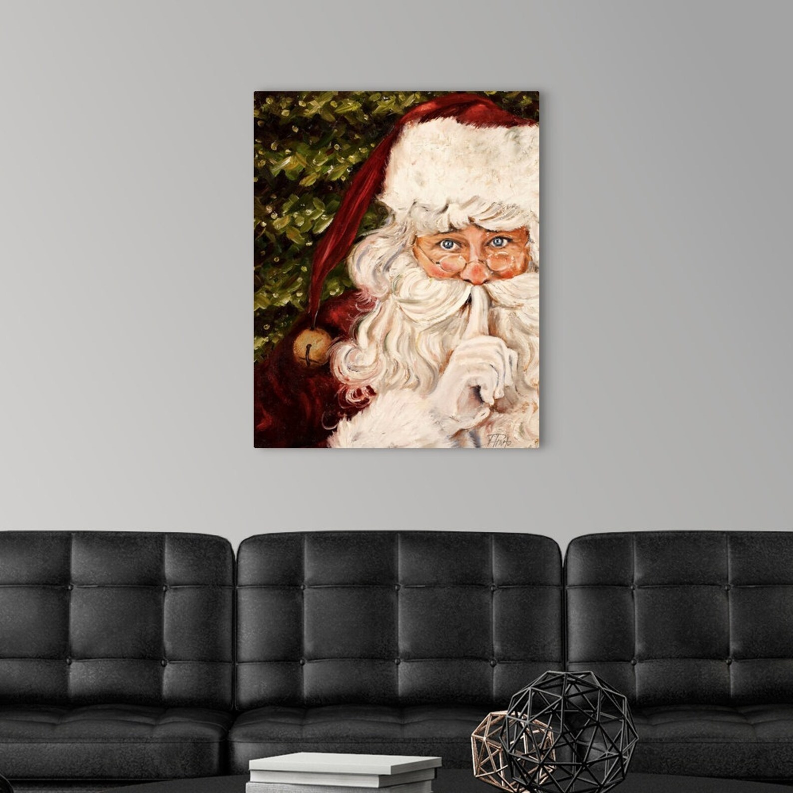 Secret Santa Canvas Wall Art Print Christmas Wall Decor Etsy