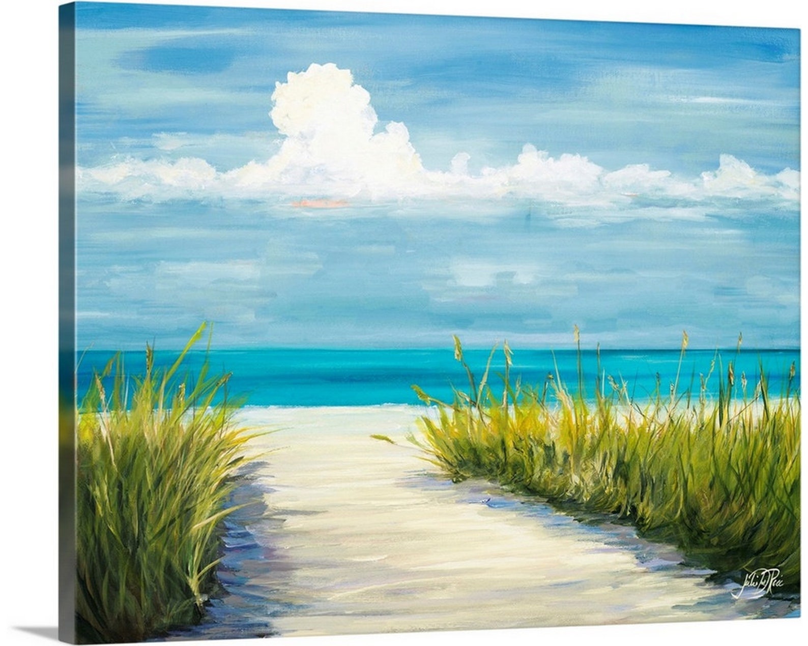 2 Piece Beach Scene Canvas Wall Art Print Set Coastal Home - Etsy