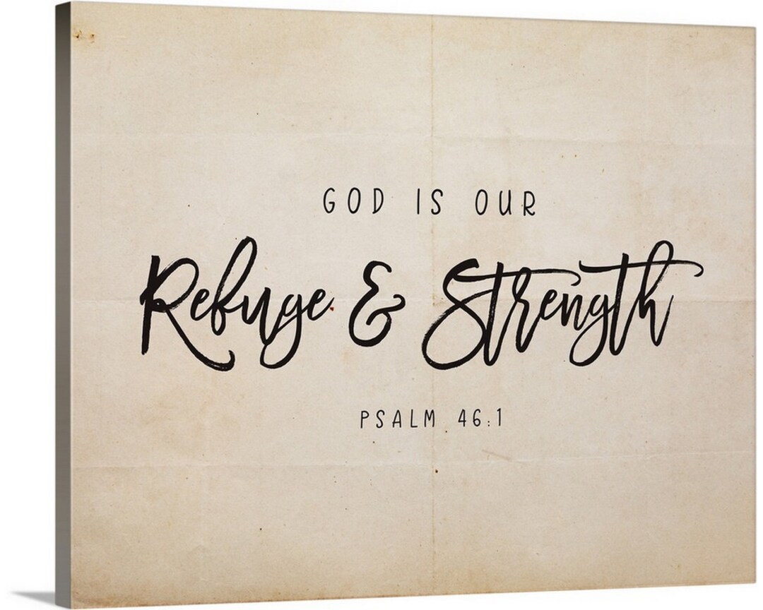 Handlettered Bible Verse Psalm 46:1 Canvas Wall Art Print - Etsy