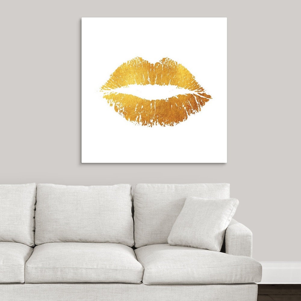 Lips Glam Canvas Wall Art Print Etsy