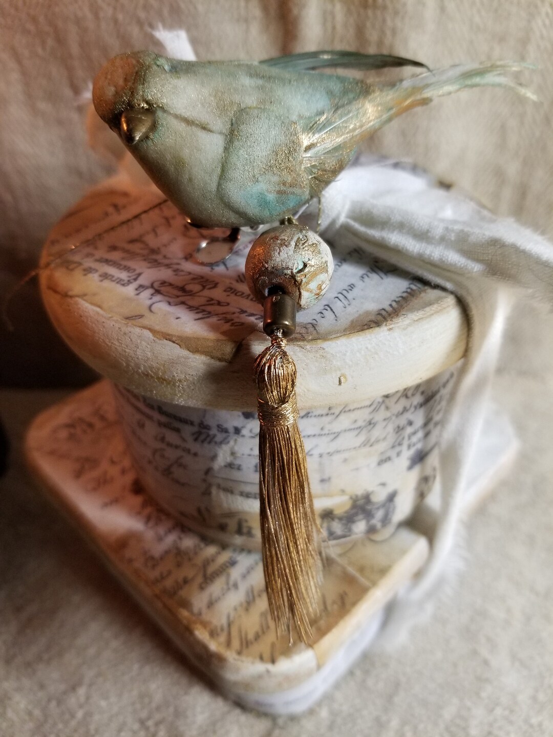 Hand Painted Bird Ornaments Gift Wrap Ornament Tree Ornaments Beaded