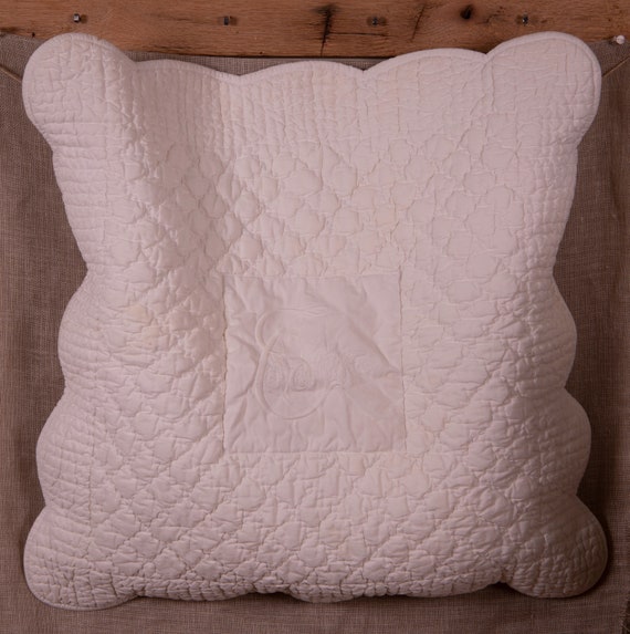 Swedish Style Pillow Cover Monogram Rosebud Boudoir Pillow Cover