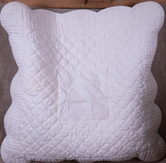 Swedish Style Pillow Cover Monogram Quilted pillow shams | Etsy