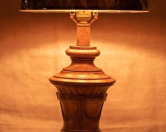 Vintage Metal Table Lamp + Classic Urn Lamp + Pedestal Lamp + Black Linen Shade