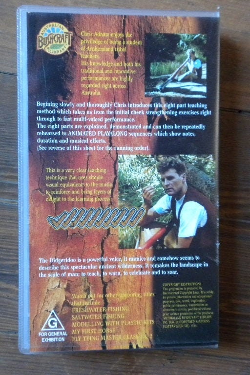 Didgeridoo Video Tape VHS Chris Adnam's How to Play Etsy