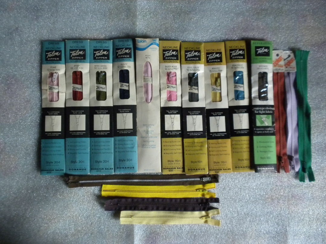 Zippers Talon, YKK Various Sizes and Colors, Dress, Skirts, Necklines