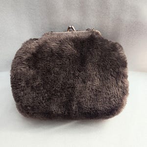 Fur Faux Hand Warmer Muff Purse Pocketbook Brown Small Purse And Muff Designed For Small Hands Or Child