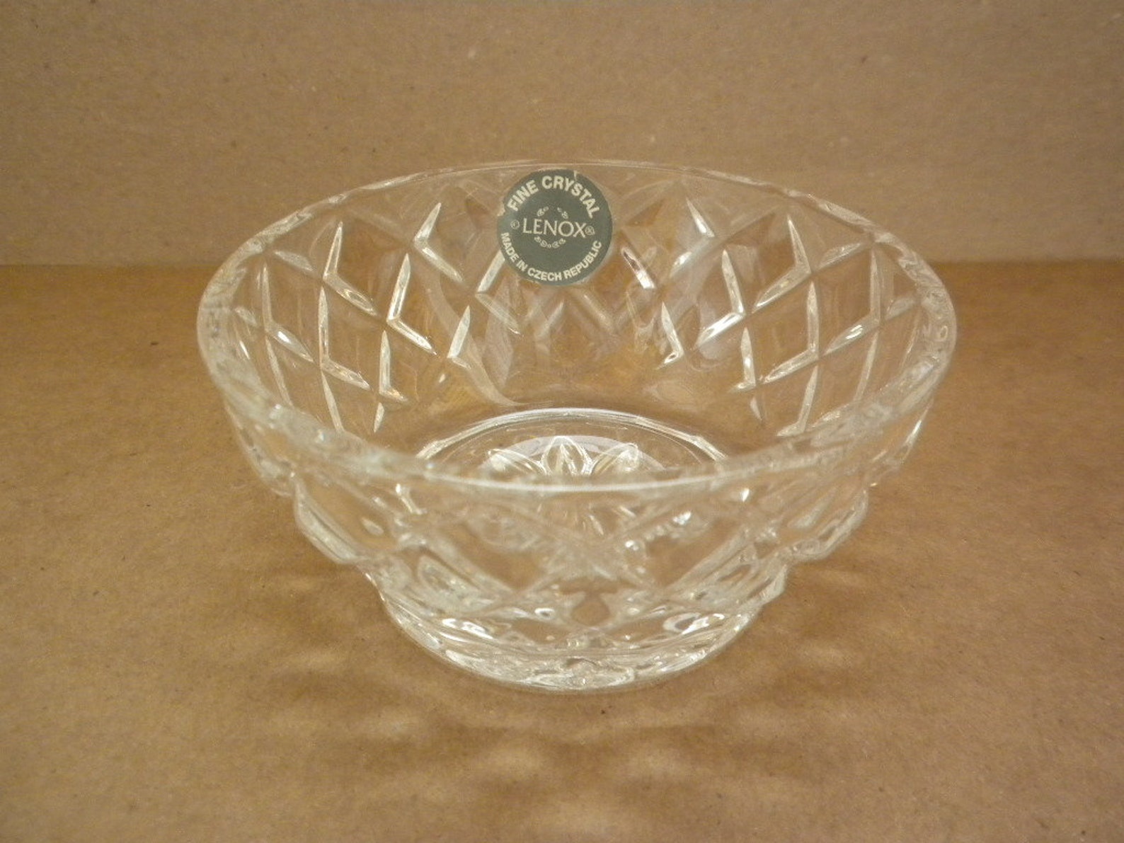 Lenox Crystal Bowl Trinket Bowl Diamond Pattern Etsy
