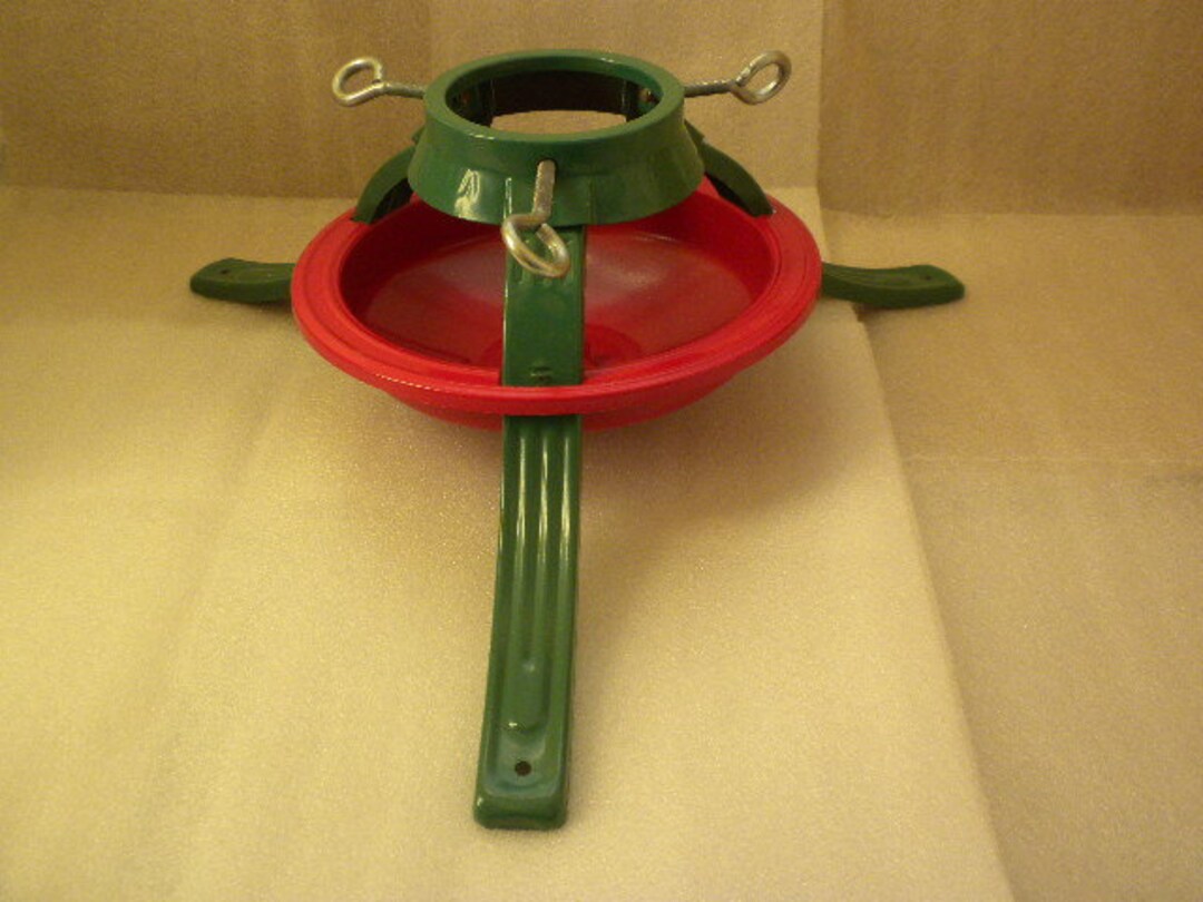 Christmas Tree Stand Holder Red and Green Metal Lakewood Made in the USA Etsy UK