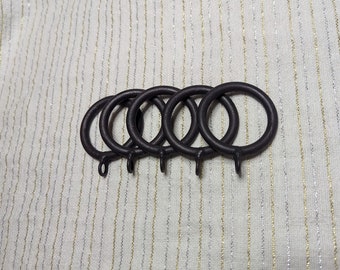 Handmade Iron drapery rings with eyelets, pack of 5, Curtain rings, Iron Rings, wood pole rings . custom made iron rings, iron rod rings