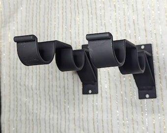 Handmade Heavy Duty Double Drapery Rod Brackets, Modern Iron Curtain Rod heavy duty