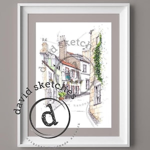 Der Delfin, Robin Hoods Bay | Karten und Drucke von David Callear