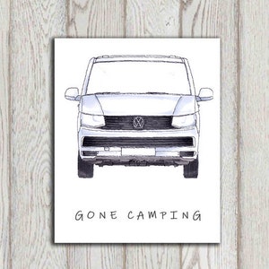 Gone Camping moderne VW Camper Grußkarte