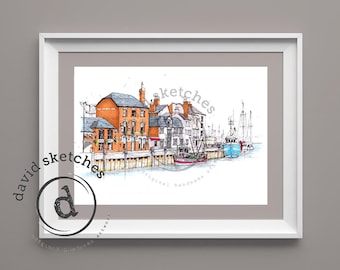 Weymouth Old Harbour | Art print by David Callear