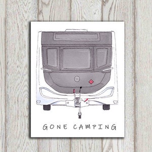 Tarjeta de felicitación de caravana Gone Camping