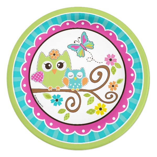 Birthday Direct,  Lil Owl 1st Birthday Dessert Plates, 7 inch, 8 count