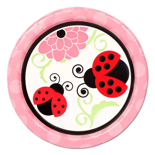 Little Ladybug Party Dessert Plates, 7 in, 8 count