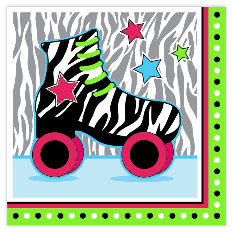 Retro Roller Skate Party Kit/ Plates Napkins and Decorations Etsy