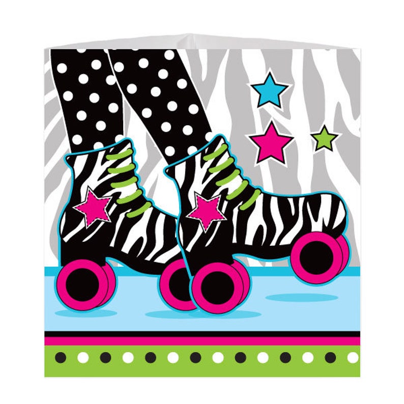 Retro Roller Skate Party Kit/ Plates Napkins and Decorations Etsy