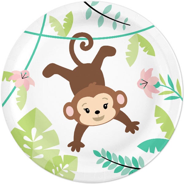 Birthday Direct,  Lil Monkey Lunch Plates, 9 inch, 8 count