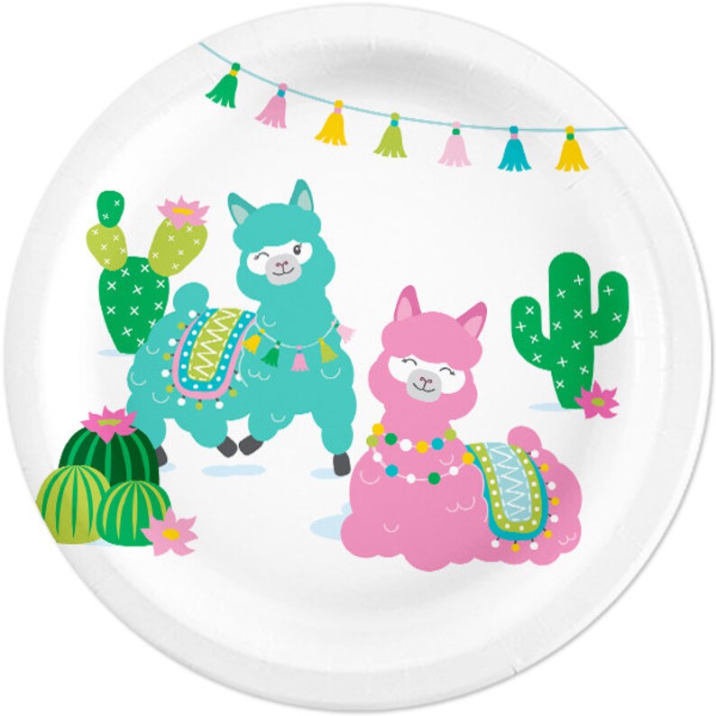 Alpaca Party Paper Plates/ Alpaca Lunch Plates/ Alpaca Etsy