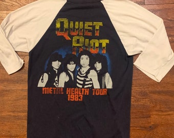 Vintage Quiet Riot Terrified T-shirt Black Short Sleeve All Sizes S-4XL JJ953