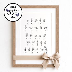 ASL Alphabet, American Sign Language, Class Room Art Prints, ASL Printable, ASL Wall Art, ]Classroom Decor, Educational Art, Learn asl image 6