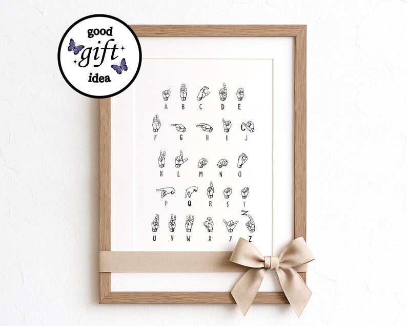 ASL Alphabet, American Sign Language, Class Room Art Prints, ASL Printable, ASL Wall Art, ]Classroom Decor, Educational Art, Learn asl image 6