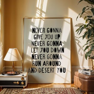 Rick Rolled, Artful Funny, Rick Astley, Rickroll, Never Gonna Give You Up, Funny Printable Art, Humorous Art, Astley Rick Rolled