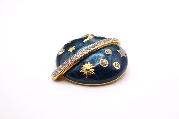 Swarovski Celestial Moon and Stars Signed Brooch - image 3