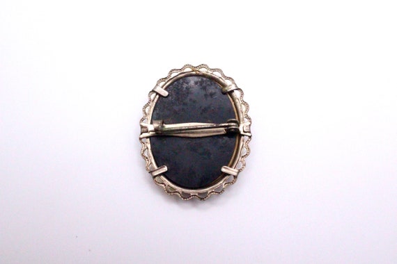 Antique Celluloid Cameo Brooch - image 3