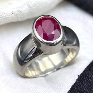 Natural Ruby Ring 925 Silver - 100% Original Ruby (Yaqoot) Ring For Men Ruby gem