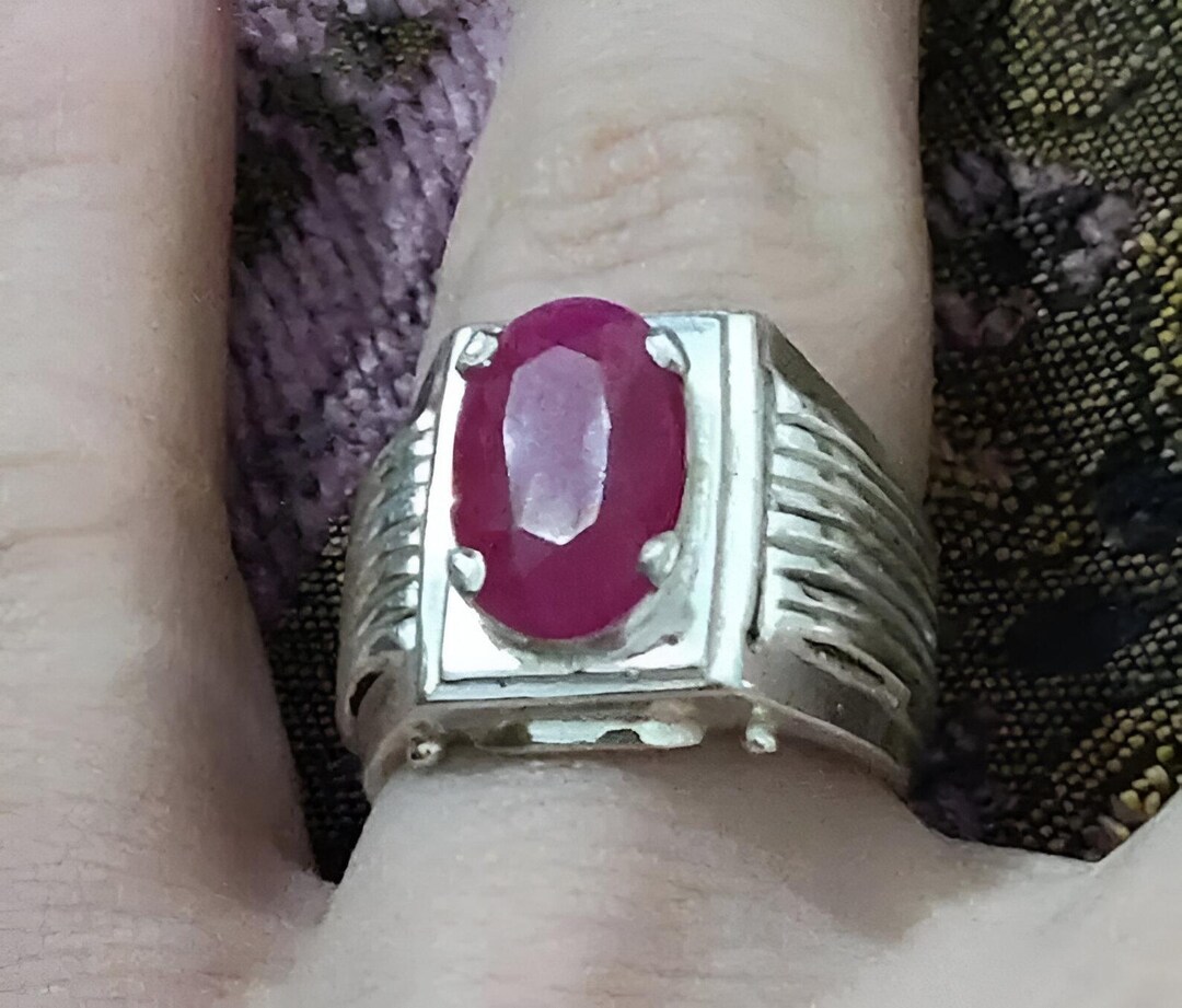 Natural Ruby Ring Real Big Yaqoot Gemstone Ring for Men Handmade Ruby ...