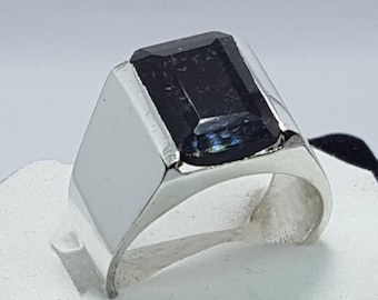 Natural Garnet Ring for Men in Premium 925 Sterling Silver - Real garnet gemstone ring garnet birthstone ring - Big Garnet Dainty ring Gift