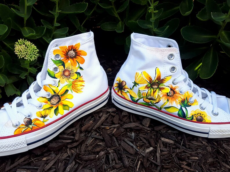 Hand Painted Yellow Sunflower Shoes Etsy
