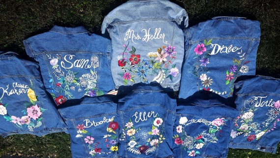 bridesmaid jean jackets