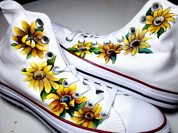 Hand Painted Yellow Sunflower Shoes | Etsy