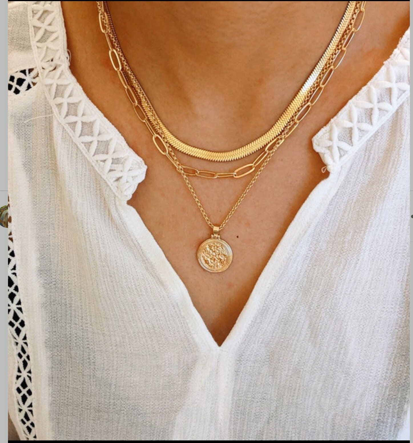 18k gold filled Coin medallion pendant 