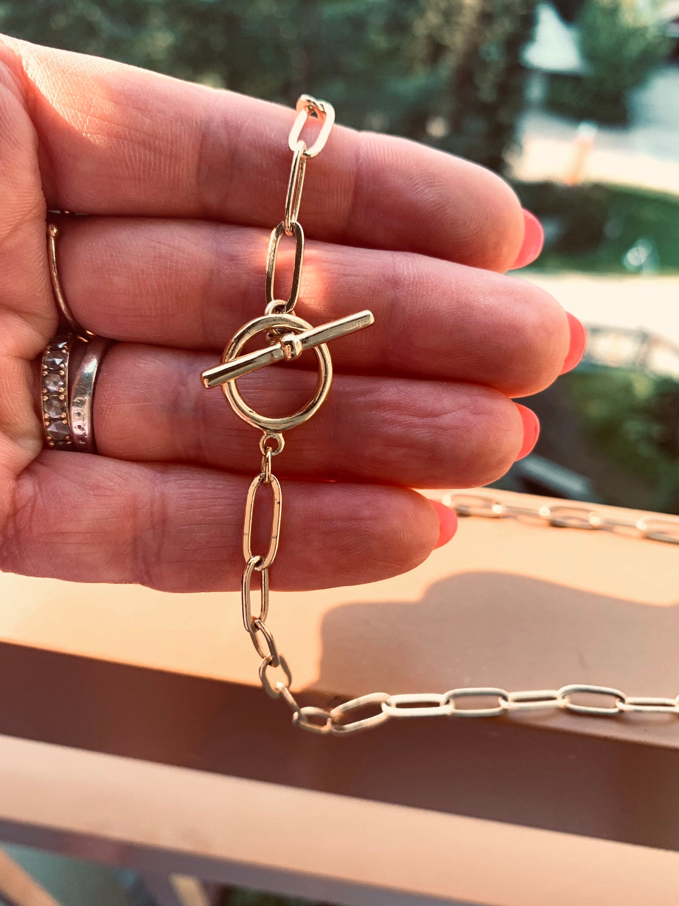 14k gold paperclip chain necklace 