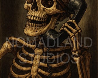 Ti avevo detto che avrei chiamato la Strega Scheletro Stampa / Arte Gotica di Halloween con Umorismo Nero / Download Digitale Stampabile