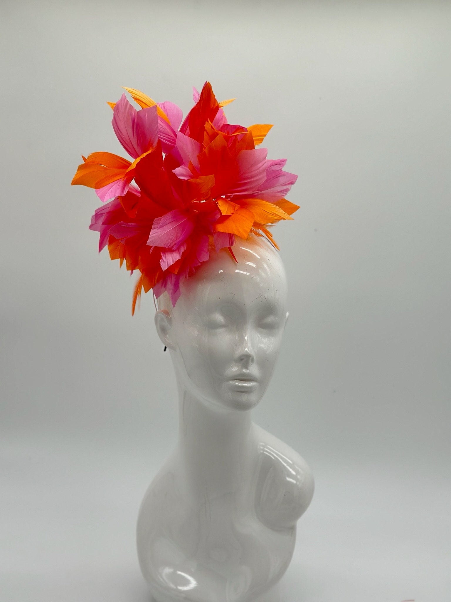 Orange and Pink Derby Fascinator, Kentucky Derby Hat