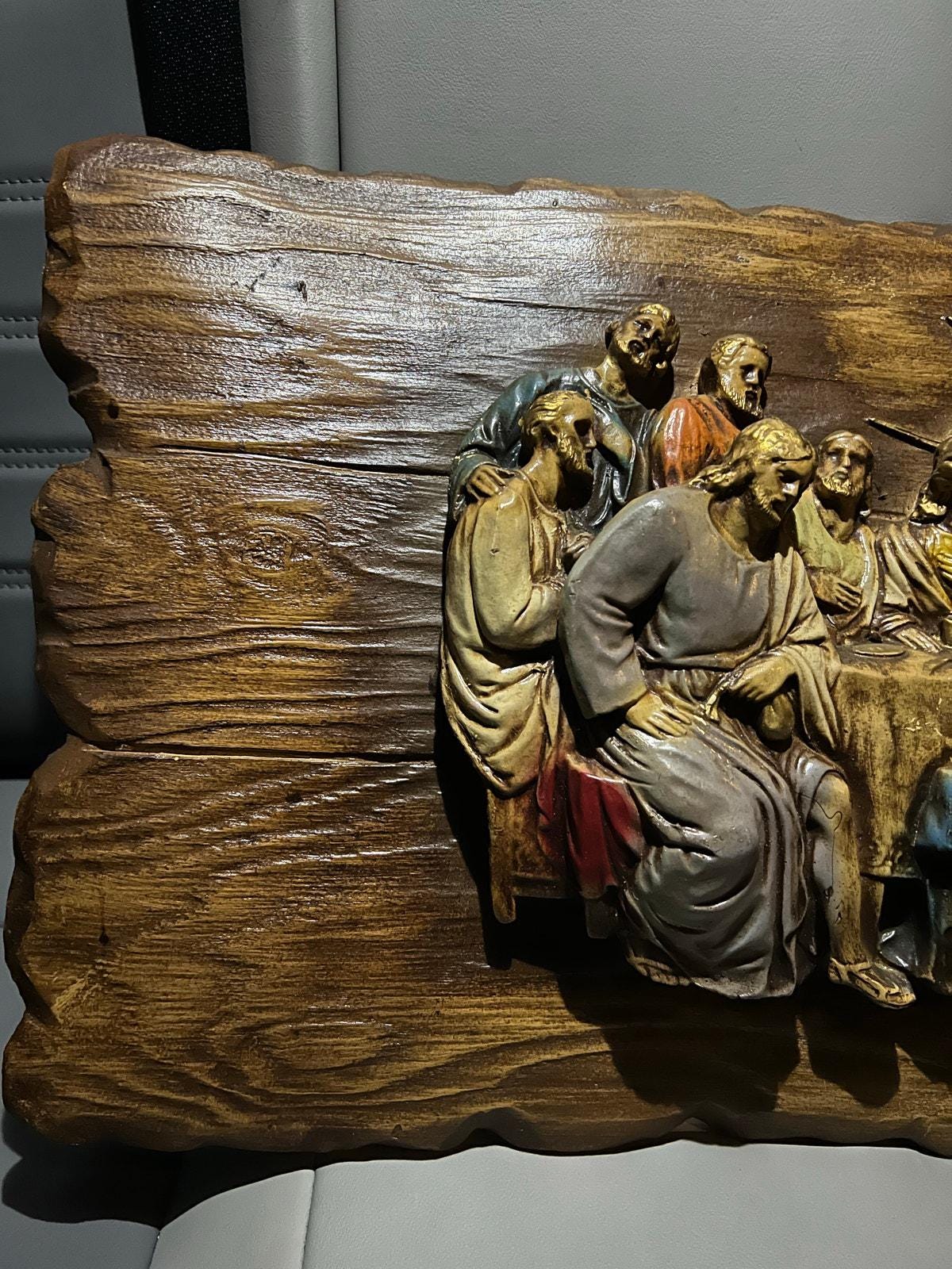 Vintage the Last Supper Molded Fiber Glass Relief Sculpture 3D Wall ...